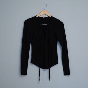 Free People Lucky Lace Up Top